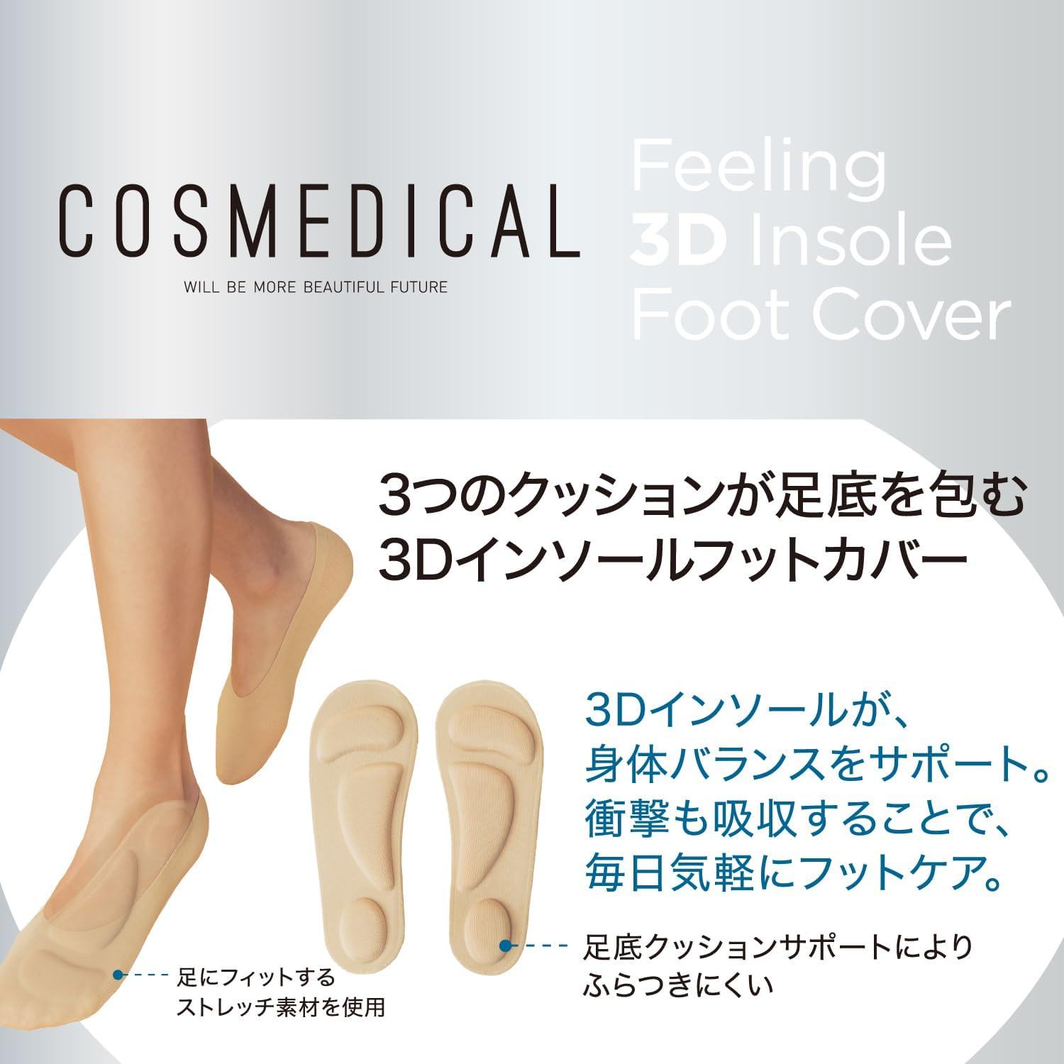 Amazon.co.jp: インソール フットカバー 〈2足組〉COSMEDICAL/コス